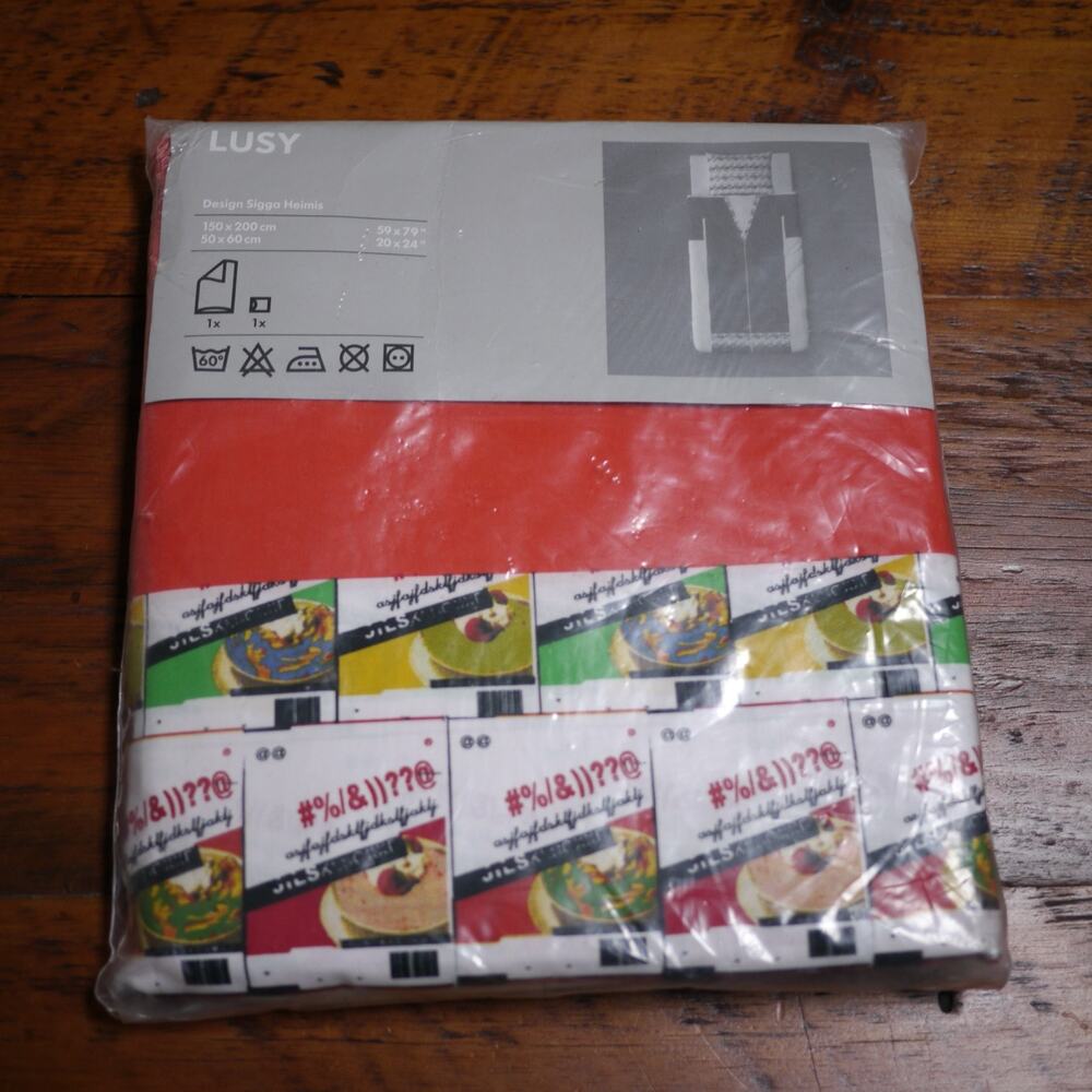 NEW 2008 IKEA LUSY Sigga Heimis 100% Cotton Twin Duvet Cover + Pillow Case